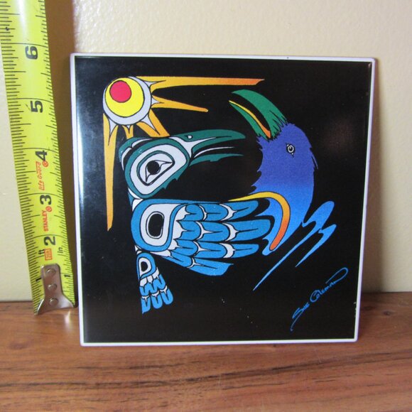 cermaic tile trivet inuit art canada by sue coleman (W4142) - Picture 4 of 6
